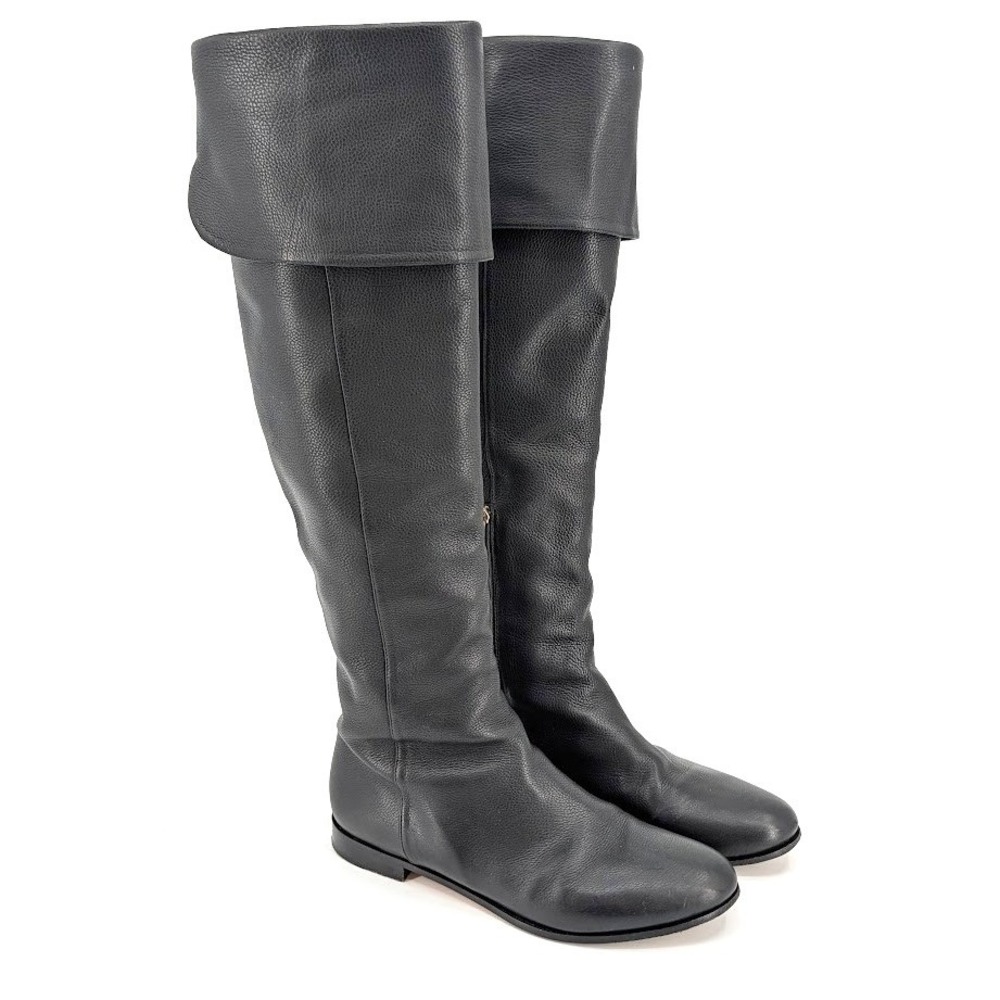 Jimmy Choo Mitty Flat Black Over the Knee Boot | EU 38.5 US 8–8.5